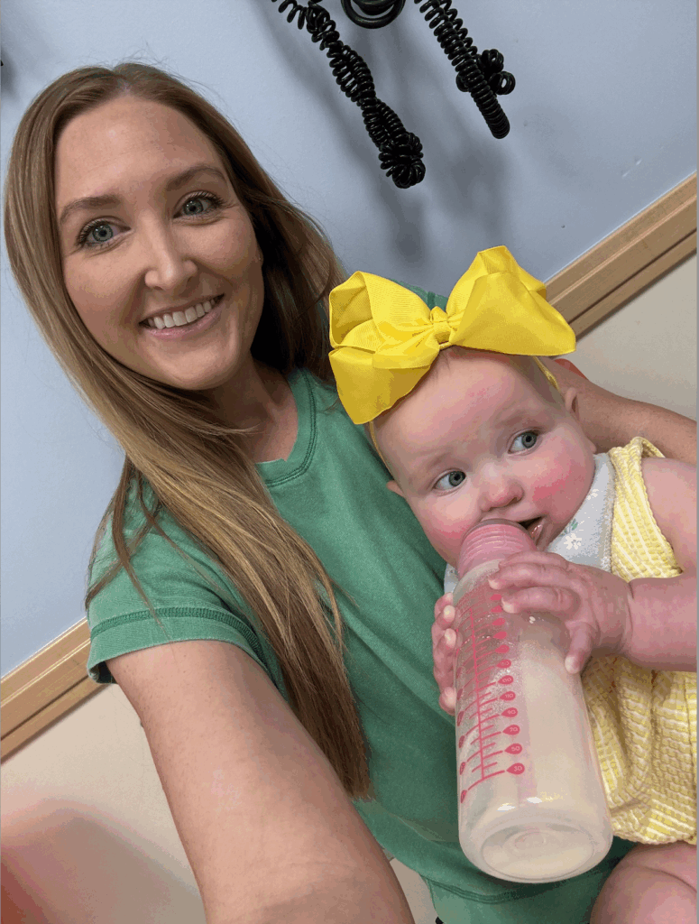 Emma Lynne feeding with Dr. Brown's specialty bottle